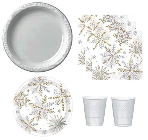 Paper Plates and Napkins Holiday Traditions Christmas Dinnerware Set Complete Bundle for 16 Guests Paper Plates and Napkins Holiday Traditions Christmas Dinnerware Set Complete Bundle for 16 Guests